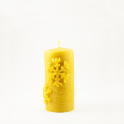 Bičių vaško žvakė su snaigėmis